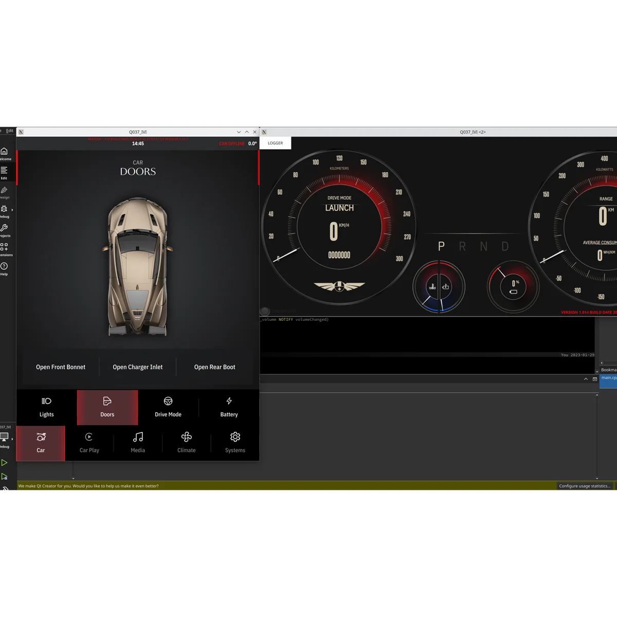 QEV Automotive Digital Instrument Cluster